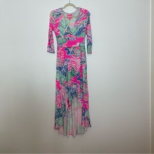 Lilly Pulitzer Vibrant Pink Tropical Print Women's Dress